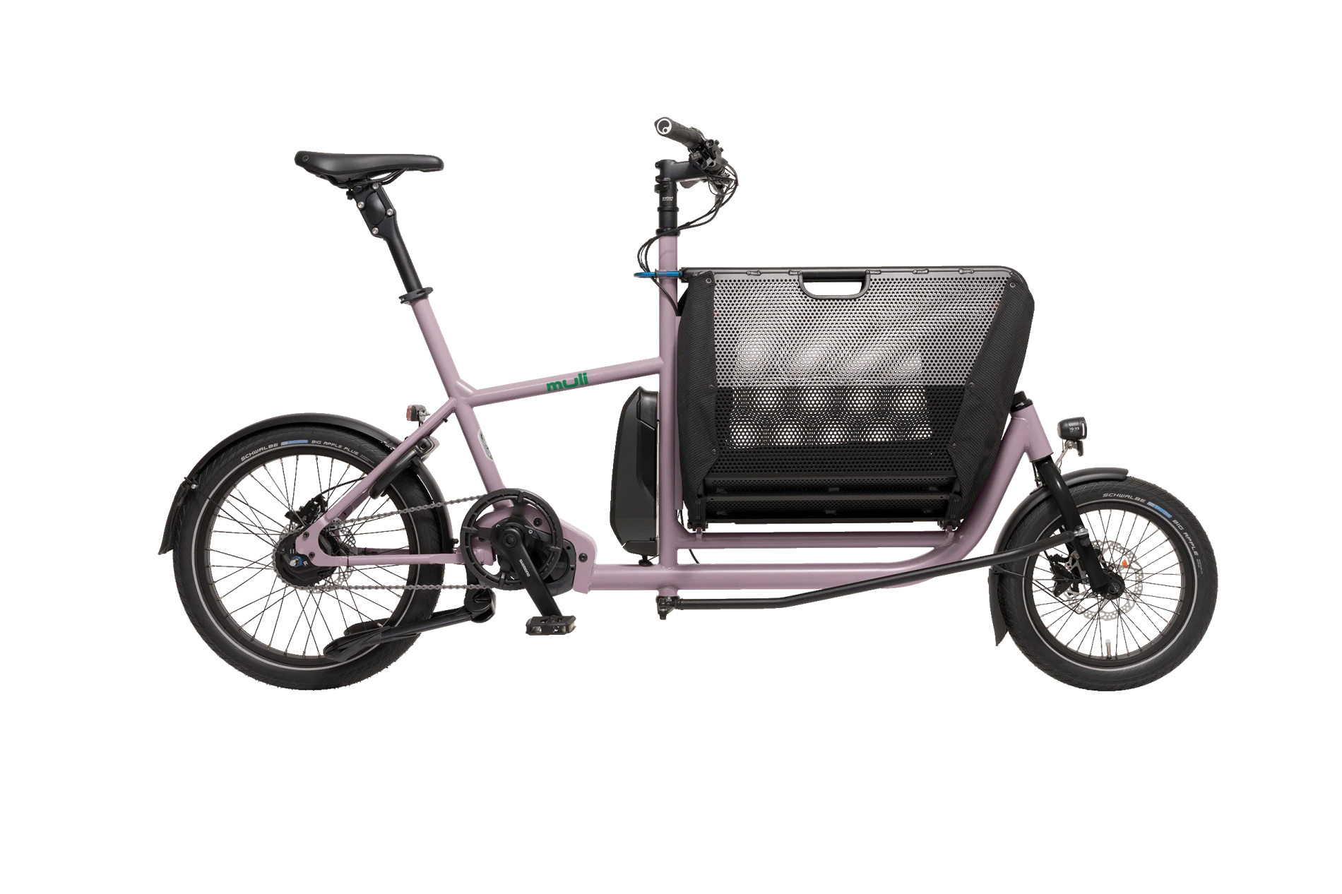 Aktuelles muli Motor st in Purple mit geöffnetem Klappkorb